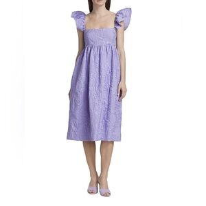 Baum und Pferdgarten Ashaki Jacquard Midi-Dress in Baby Lavender Size 34 NWT